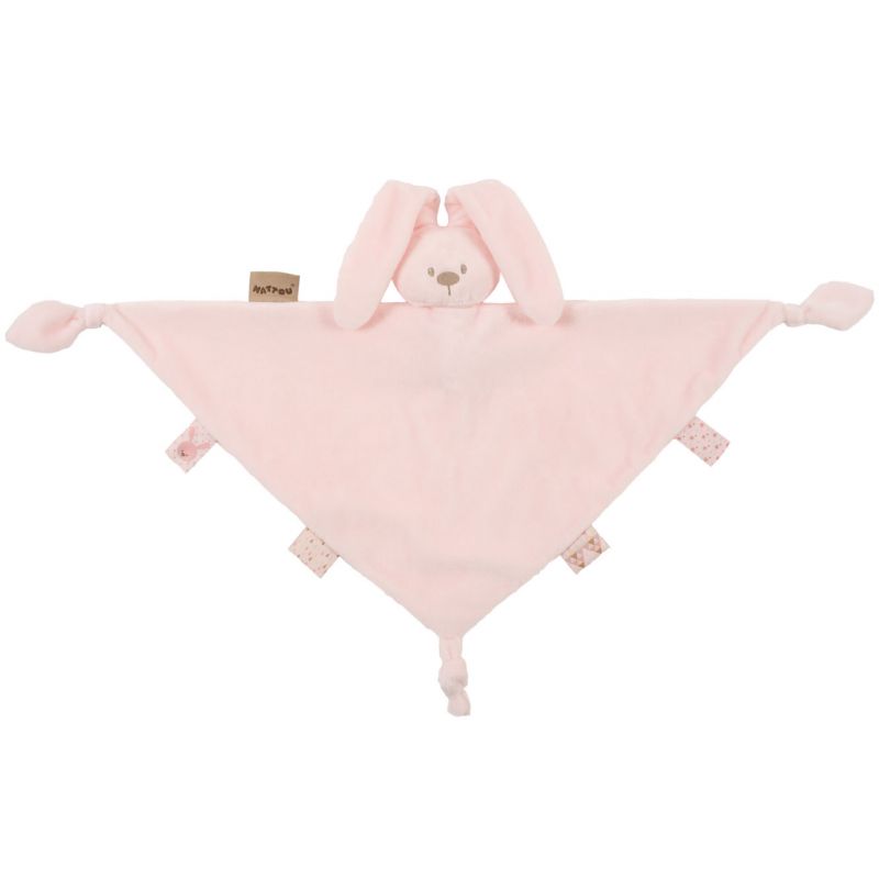 Maxi doudou attache sucette lapin Lapidou rose (40 x 65 cm) Nattou