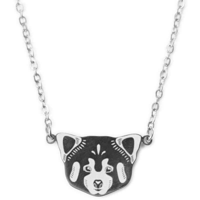 Collier Panda Roux Argent Mava Produit 1
