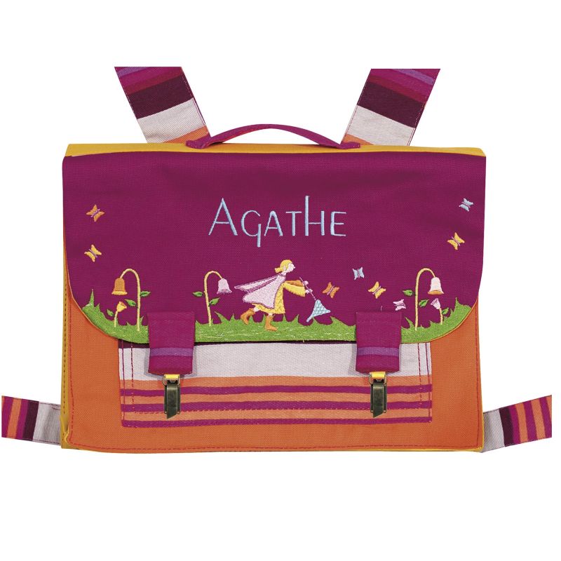 Petit cartable fille Papillons (personnalisable) L'oiseau bateau