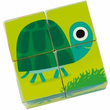 Puzzle cubes Animaux 'Scouic et compagnie' (4 cubes)  par Djeco