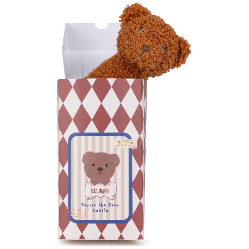 Hochet peluche Bernie l'ours hochet (12 cm) BT Chaps Packaging 2