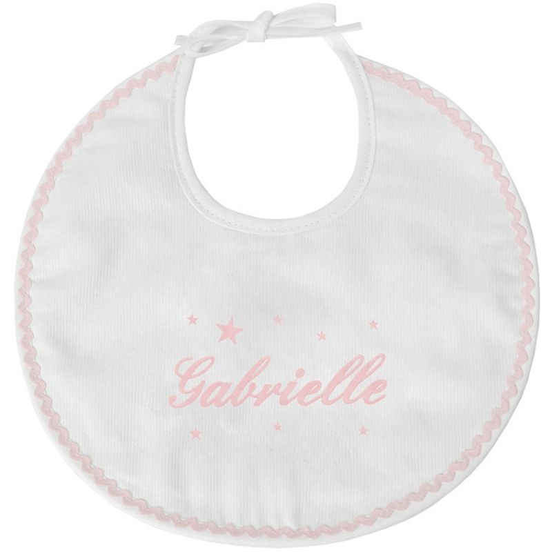 Bavoir de naissance étoile rose (personnalisable) ANVIE