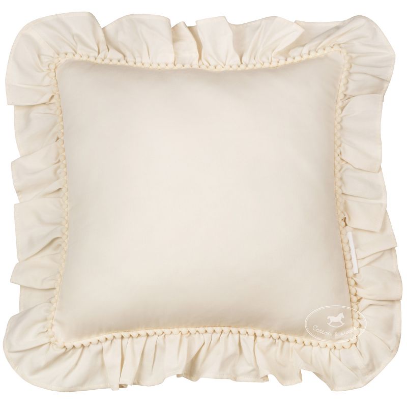 Coussin carré à volants vanille Boho (45 x 45 cm) Cotton&Sweets