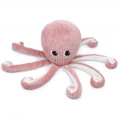Peluche Filou la pieuvre maman et bébé Les Ptipotos rose