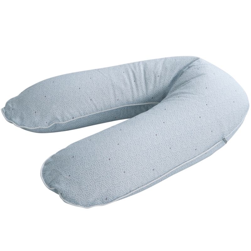 Coussin de maternité gris-bleu à pois Candide