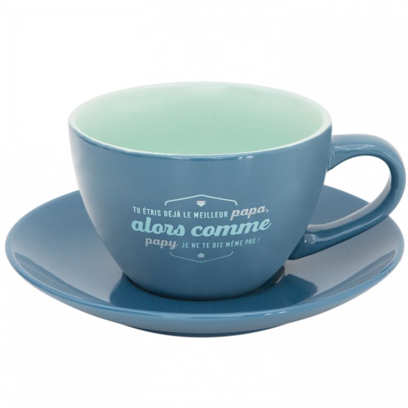 Tasse + soucoupe Tu étais le meilleur papa, comme papy je te dis même pas Mr. Wonderful