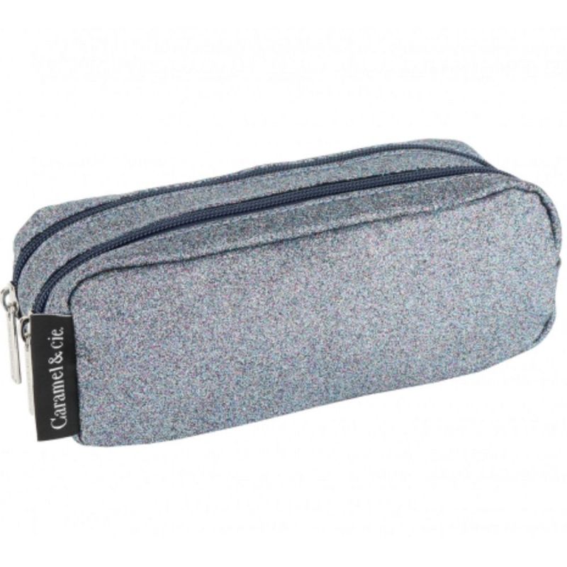 Trousse scolaire double Paillettes marine Caramel & Cie