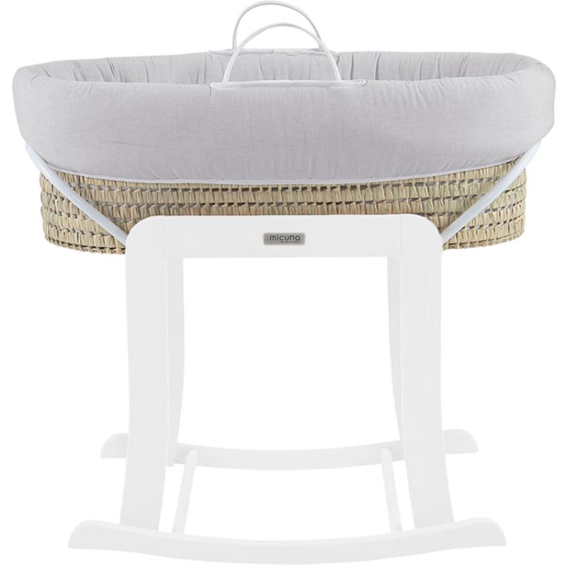 Couffin avec support blanc et habillage gris Nature Micuna