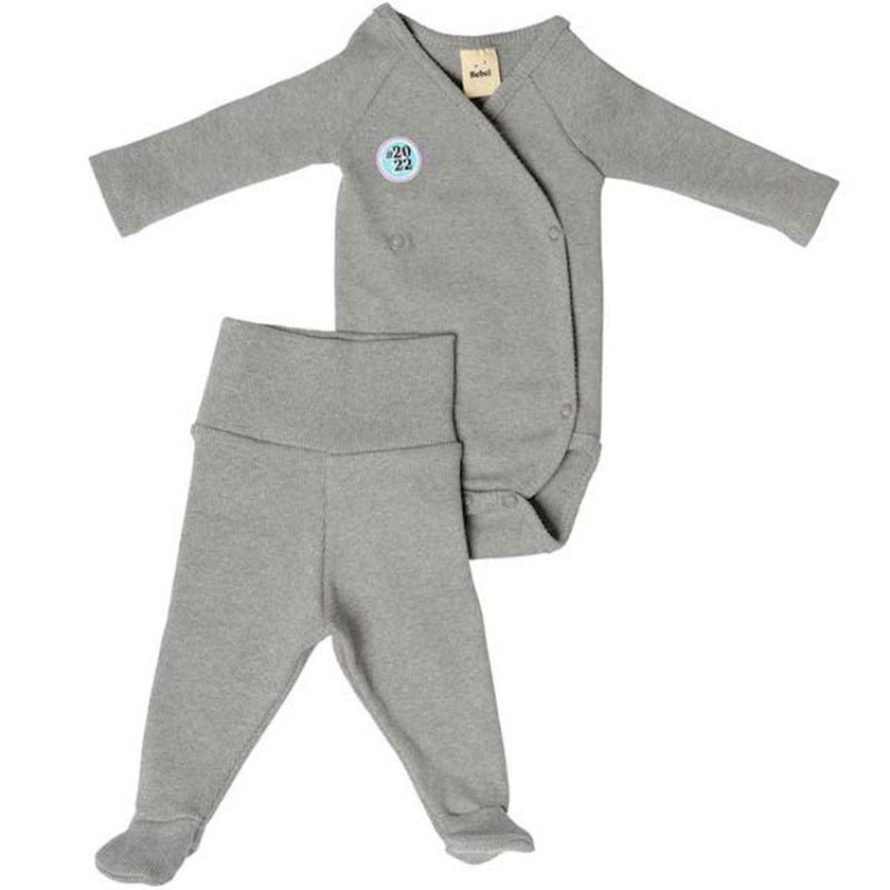 Ensemble body manches longues et pyjama gris (3 mois) BEBEL