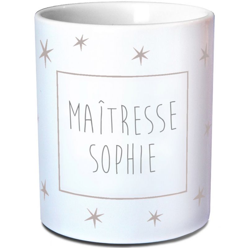 Mug Maîtresse étoiles taupe (personnalisable) Les Griottes
