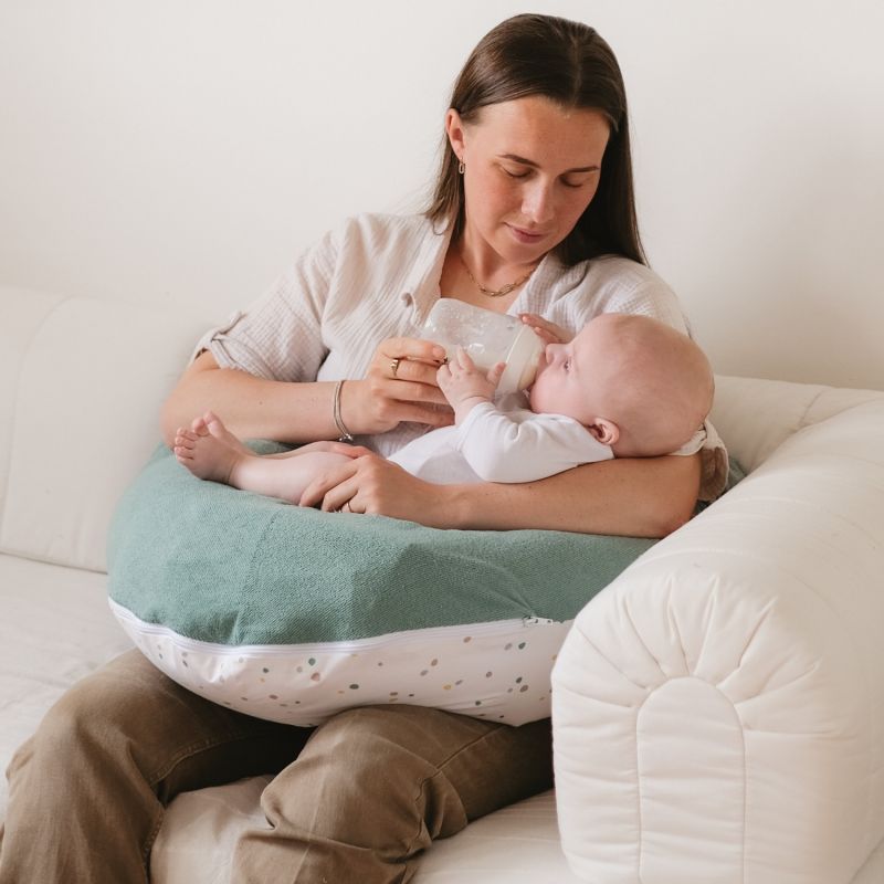 Coussin de grossesse Multirelax éponge vert menthe pois Tinéo Ambiance 8