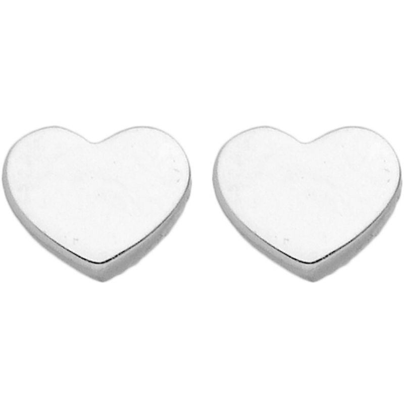 Boucles d'oreilles Coeur (or blanc 375°) Berceau magique bijoux