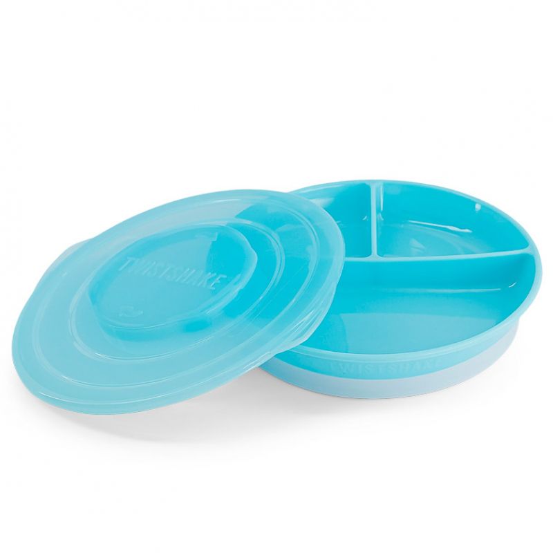 Assiette à compartiments bleu pastel Twistshake
