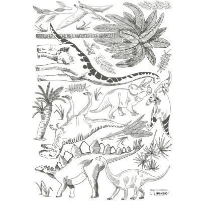 Stickers dinosaures et végétaux (29,7 x 42 cm)  par Lilipinso