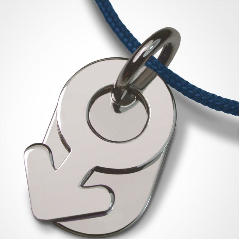Collier cordon symbole garçon (argent 925°) Mikado