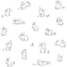 Papier peint motif lapins éparses (10 m)  par Lilipinso
