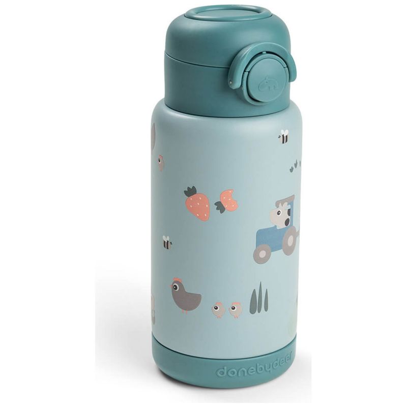 Gourde à paille isotherme Tiny farm Bleu (340 ml) Done by Deer Produit 2