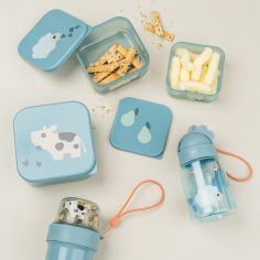 Boîte à goûter lot de 3 Tiny farm Bleu