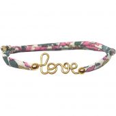 Bracelet cordon liberty Mon petit love jaune (personnalisable)