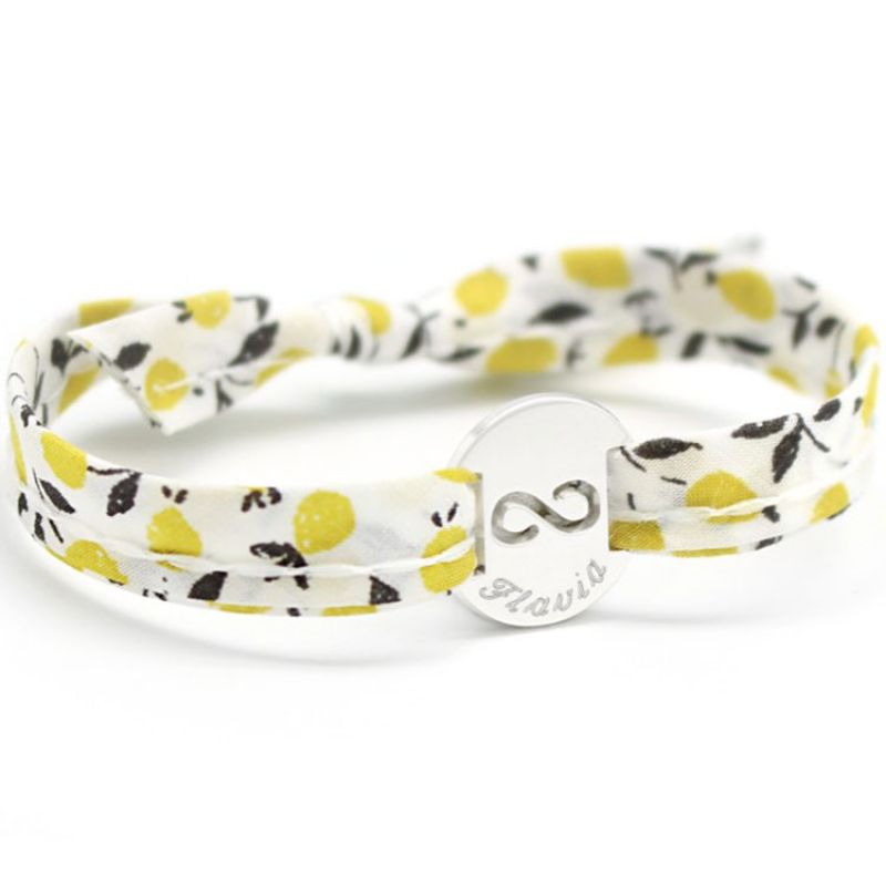 Bracelet Liberty ruban maman infini personnalisable (argent 925°) Petits trésors