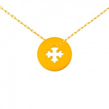 Collier chaîne 40 cm médaille Mini Croix Occitane 10 mm (or jaune 750°)  par Maison La Couronne