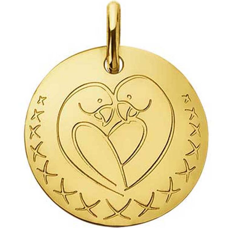 Médaille oiseaux Love Bird (or jaune 750°) Maison Augis