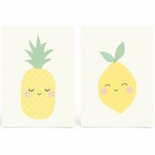 Lot de 2 cartes yellow friends  par Zü