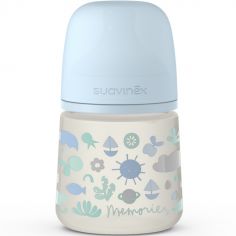 Biberon avec tétine symétrique SX PRO S Memories bleu (150 ml)