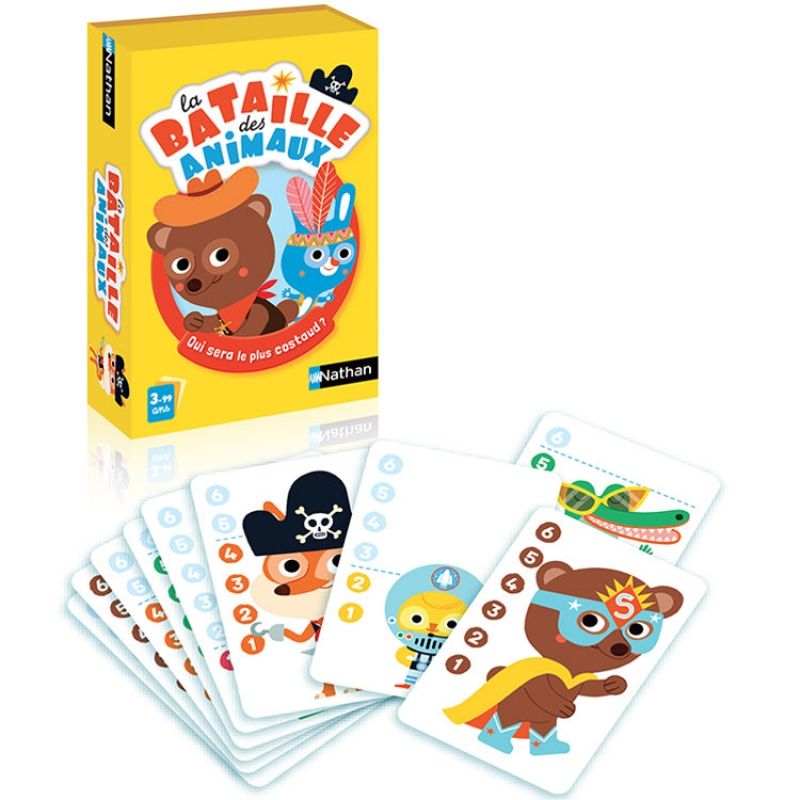 Jeu de cartes La bataille des animaux Nathan