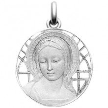 Médaille Vierge Amabilis ajourée (or blanc 750°)  par Becker
