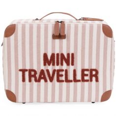 Valise enfant Mini Traveller rayures nude-terracotta - Childhome