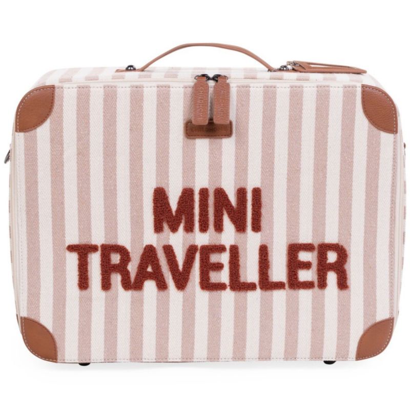 Valise enfant Mini Traveller rayures nude/terracotta Childhome Produit 1 grande taille