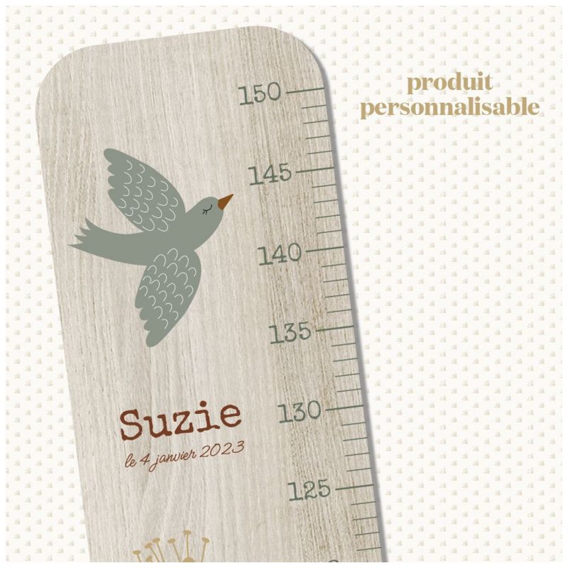 Toise en bois Lili Rose Grandes Fleurs personnalisable Charlie et Suzie Ambiance 2