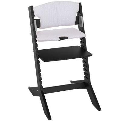 Chaise haute évolutive Nala Noire avec coussin Geuther