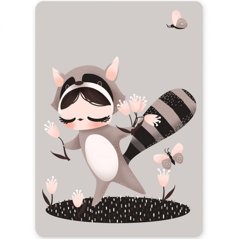Petite carte Les Adorables Costumés le Raton Laveur (10,5 x 14,8 cm) Kanzilue
