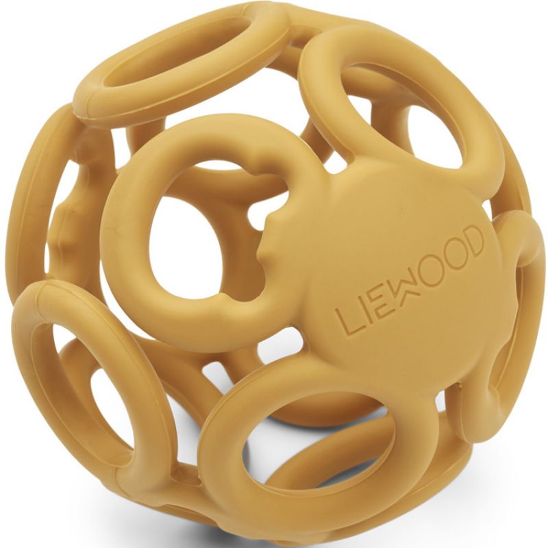 Balle de dentition en silicone jaune Liewood