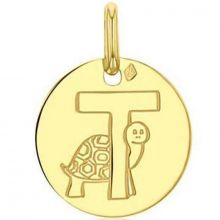 Médaille T comme tortue (or jaune 750°)  par Maison Augis
