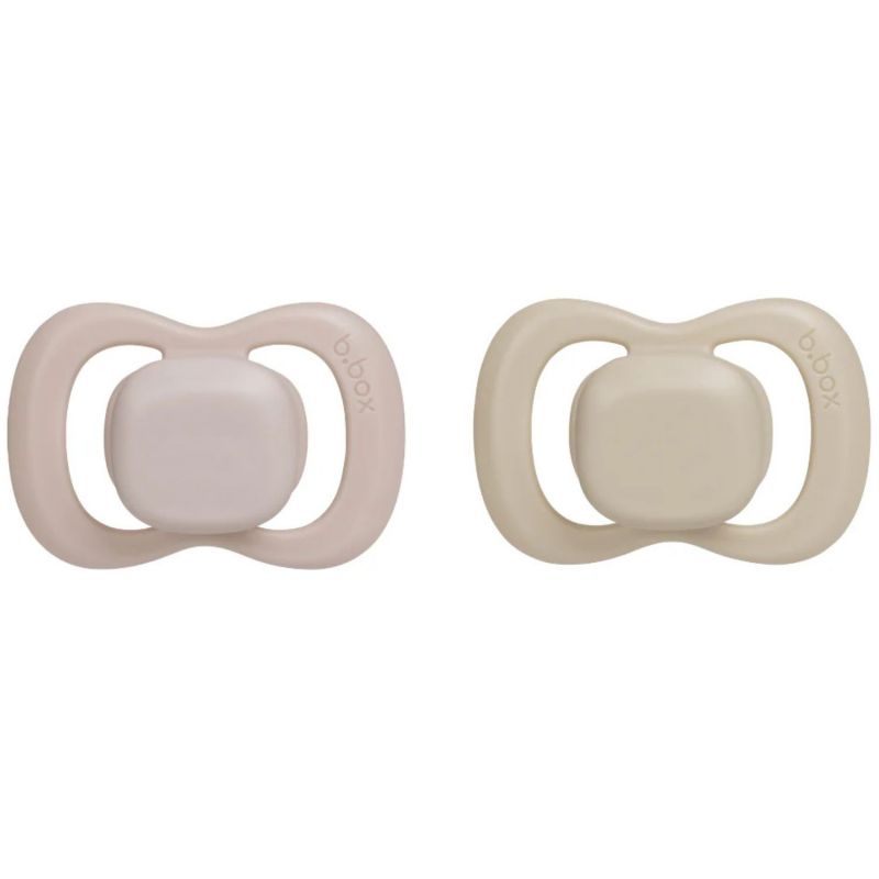 Lot de 2 sucettes symétriques en silicone Blush-Latte (6 mois et +) B.Box Produit 1