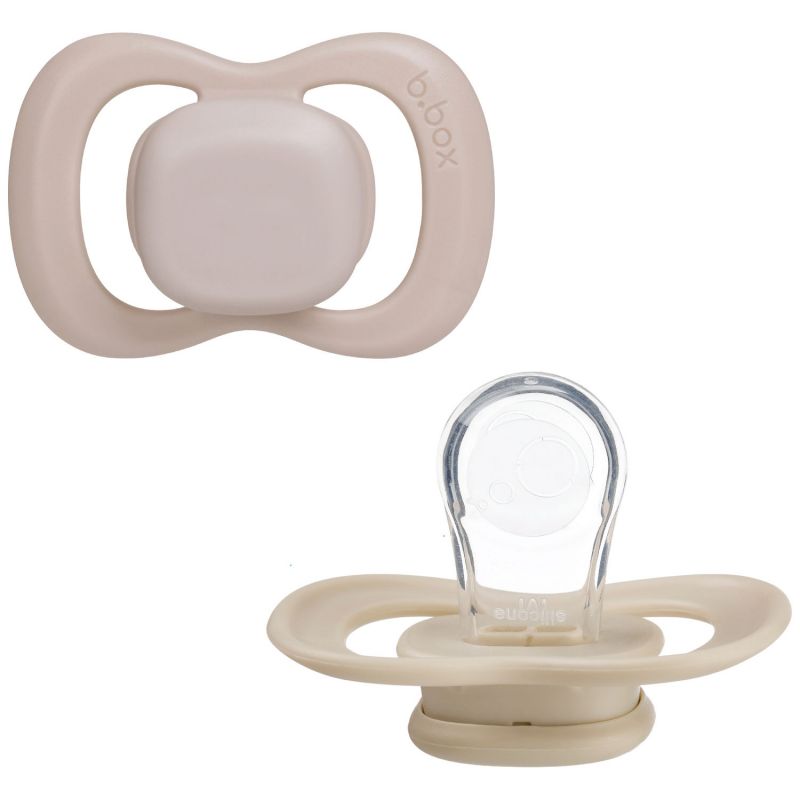 Lot de 2 sucettes symétriques en silicone Blush-Latte (6 mois et +) B.Box Produit 3