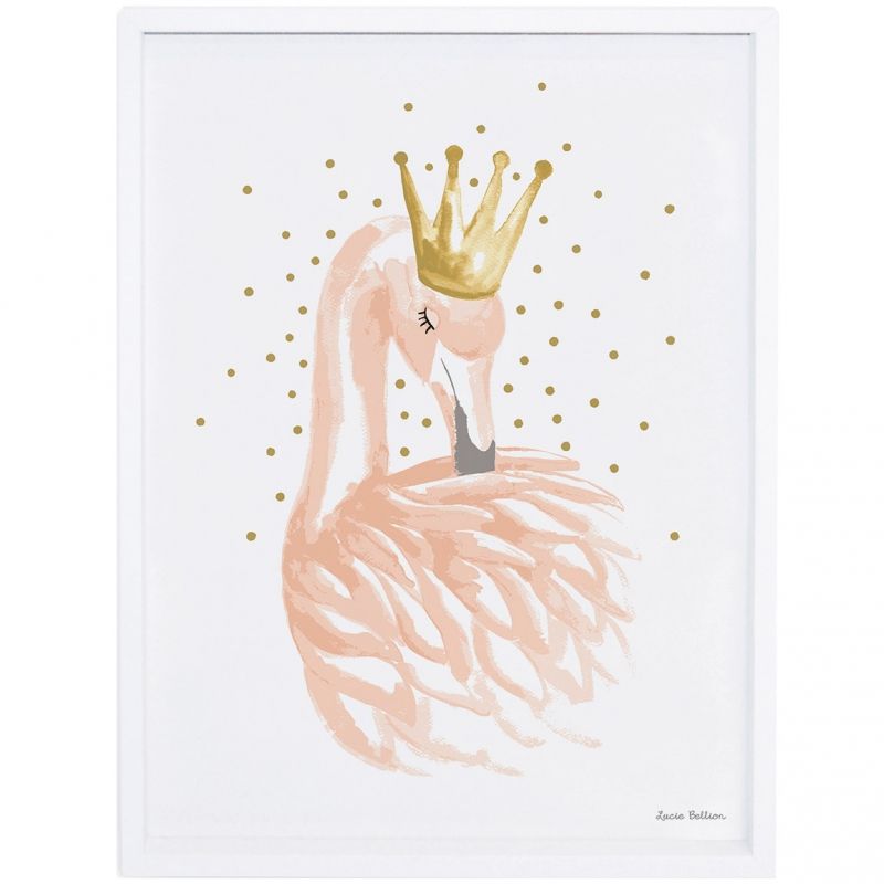 Affiche encadrée flamant rose Flamingo by Lucie Bellion (30 x 40 cm) Lilipinso