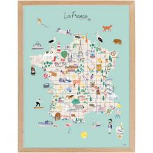 Affiche encadrée Carte de France (30 x 40 cm)  par Mimi'lou
