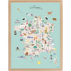 Affiche encadrée Carte de France (30 x 40 cm)