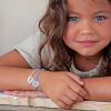 Bracelet cordon enfant Mini jeton coeur (argent 925°)  par Petits trésors