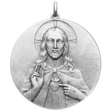 Médaille Christ Sacré coeur (argent 925°)  par Becker