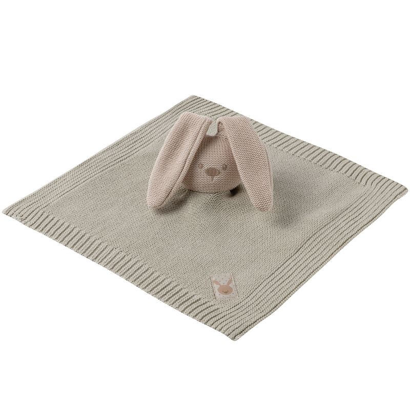 Doudou plat en tricot lapin beige Lapidou Nattou