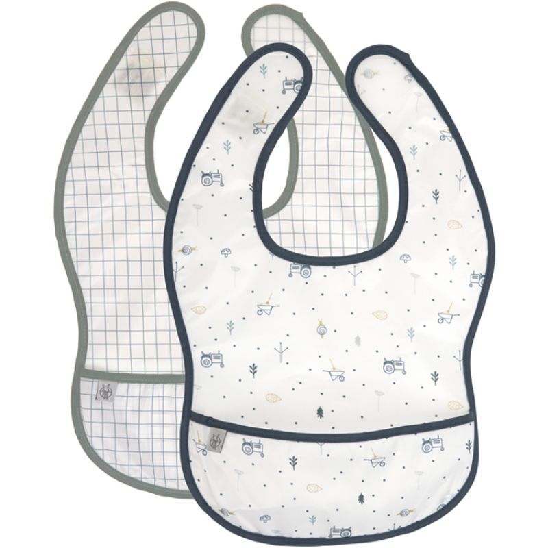 Lot de 2 bavoirs à poche bleu Garden Explorer Lässig