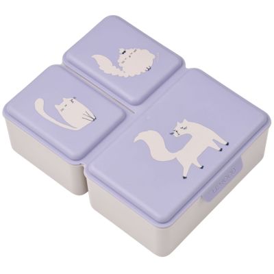 Lunch box à compartiments Driss Cat Warm Lilac Liewood