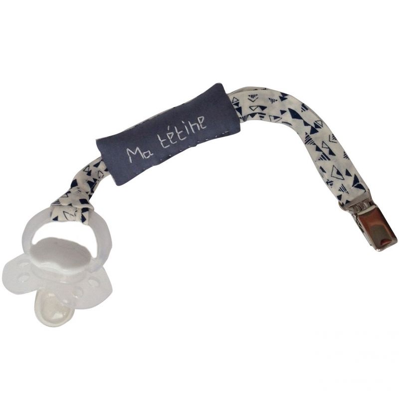 Attache sucette Ma tétine Shape blue (22 cm) Le petit rien
