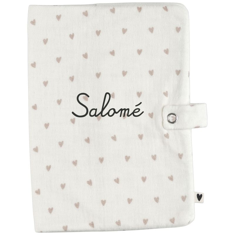 Protège carnet de santé Gaze Coeurs (personnalisable) Atelier Wagram Produit 2