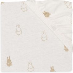 Drap housse en jersey Happy Miffy Nougat (40 x 80 cm) - Jollein